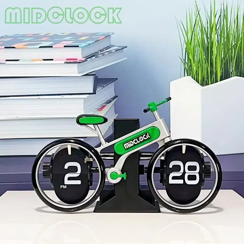 Automatic Flip Clock Retro Living Room Decoration Bicycle Flip