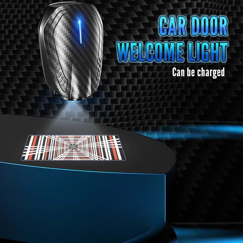 2 Pezzi Per Tesla Versione Ad Alte Prestazioni Emblema Tunnel Universale Led Car Hd Door Light Lampada Per Proiettore Di Cortesia Usb Ricaricabile