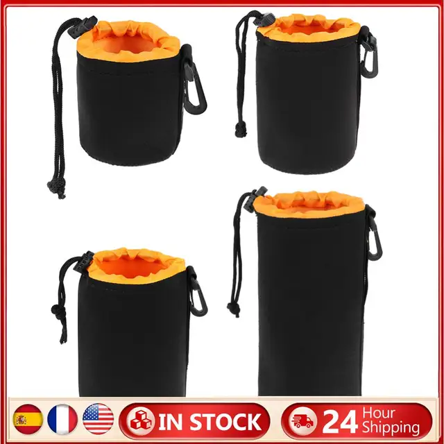 Waterproof Soft Neoprene Camera Lens Pouch Bag Drawstring Protector Case
