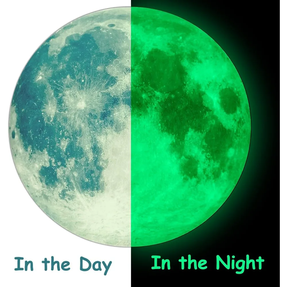 Glowing Wall or Moon Sticker in the Dark-A glowing decal sticker to simulate the effect of moon at night
