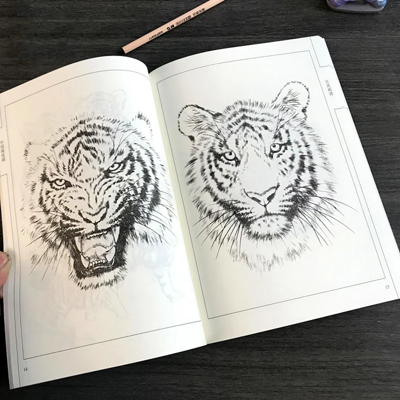 

94Pages Hundred Tigers Painting Collection Art Book Coloring Book for Adults/Kids Relaxation and Anti-Stress Painting Book