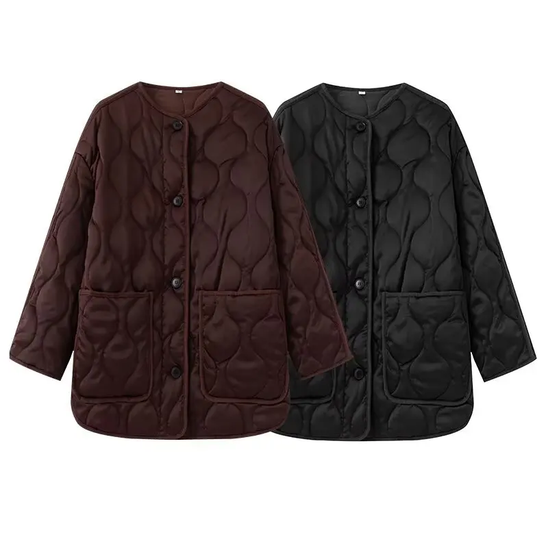New Spring Bomber Jacket Women's Casual Loose Long Sleeve Coat Tops With Button Outwear Solid With Pocket
