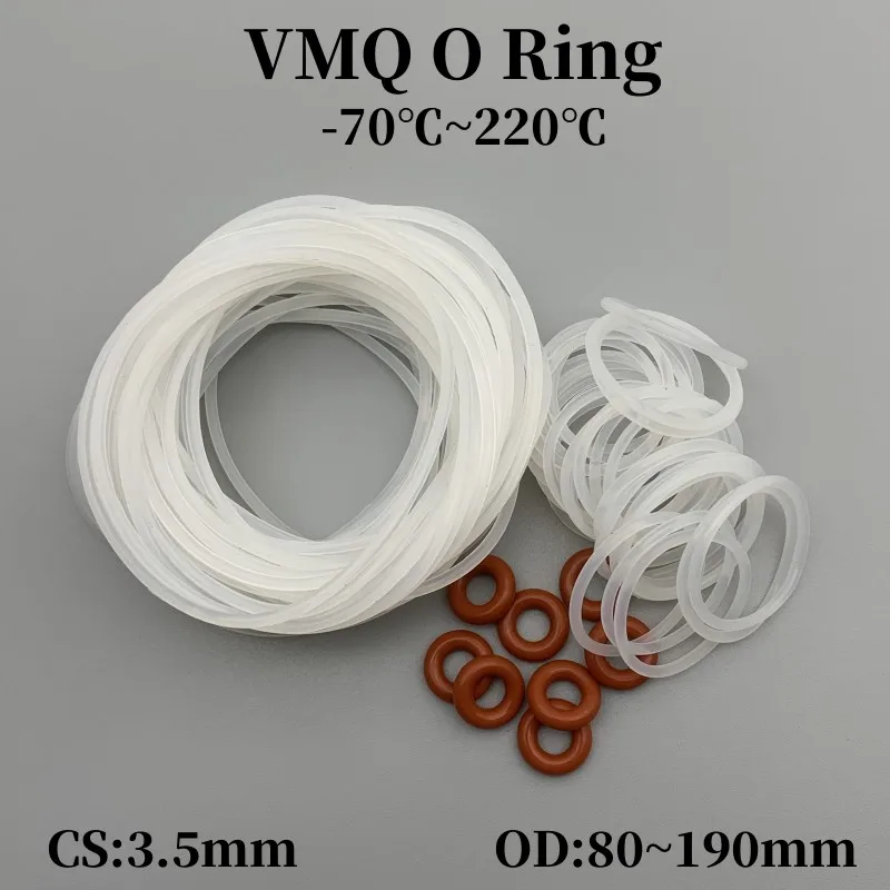 

10pcs O Rings VMQ 3.5mm Sealing Gaskets O-Ring Silicone Washer Rubber Oring Set Assortment Kit Ring Washer