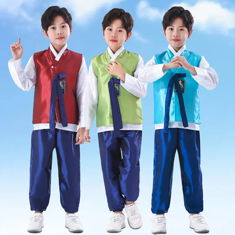 Children's Hanbok Girls Boy Korean Dance Costume Ethnic Minority Performance Costume Men women Hanbok national costume kid dress korean hanbok costume