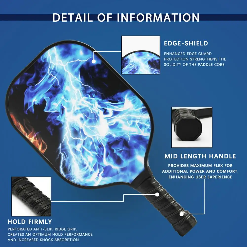 Pickleball Paddles Fiberglass Pickleball Paddles Lightweight Rackets with Sweat-Absorbent Handle for All Levels