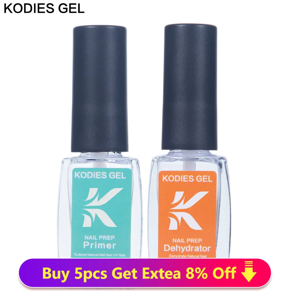 Kodies Gel 2 Pcs/set Primer Dehydrator Prep Base Coat For Nails Uv Gel