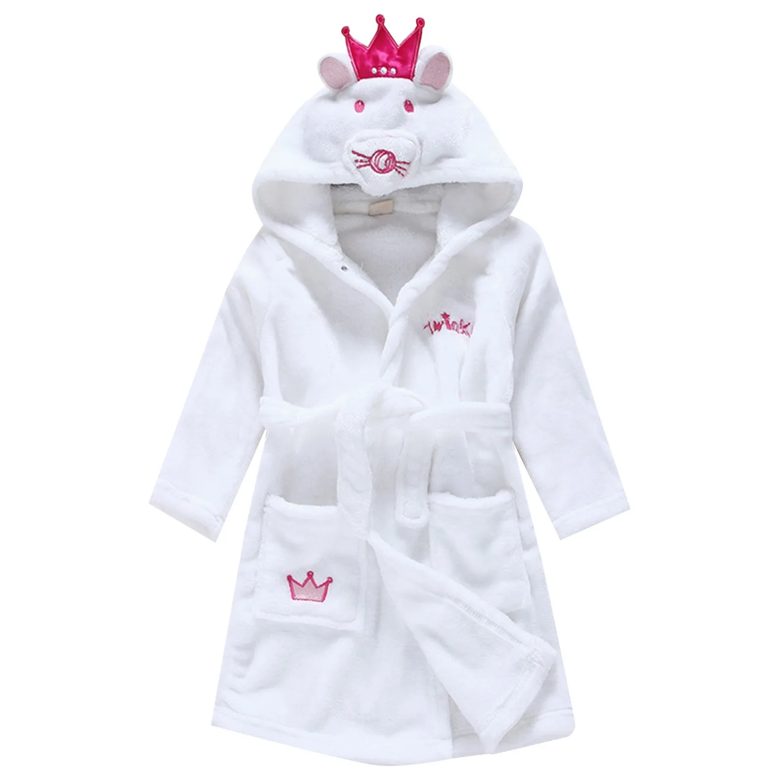 Toddler Boys And Girls Animal Cartoon Pattern Long Sleeved Buttonless Bathrobe Home Pajamas 18 Month Boy T3 Boys Winter Clothes