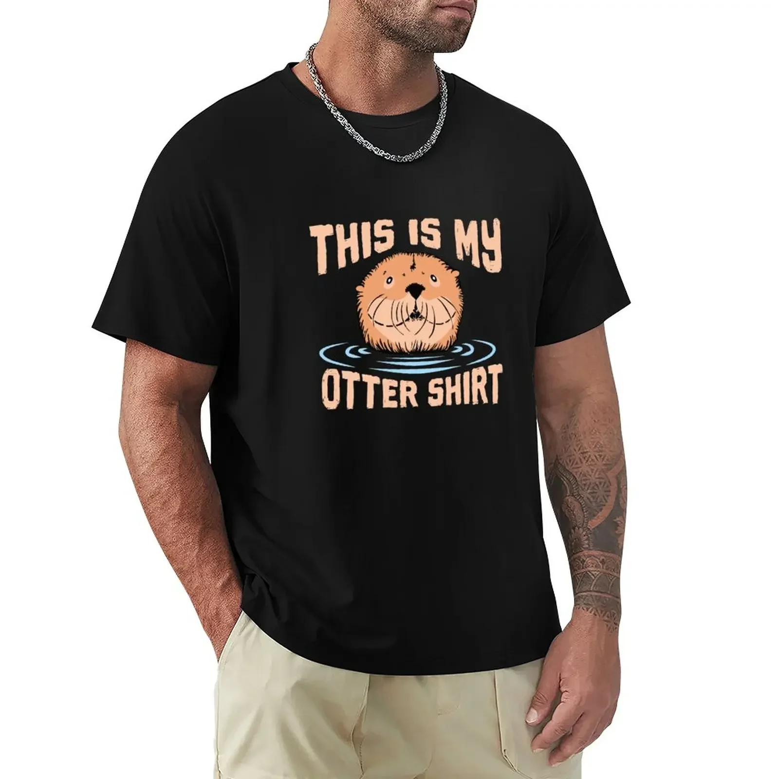 

This is my otter shirt cute and funny animal bathing in the sea T-Shirt oversized Blouse mens t shirts casual stylish