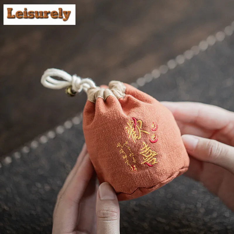 Homecoming Thickened Linen Storage Tea Cozies Luxury Tea Cozy for Teapot Portable Bag Travel Set Bag Ceremony Supplies