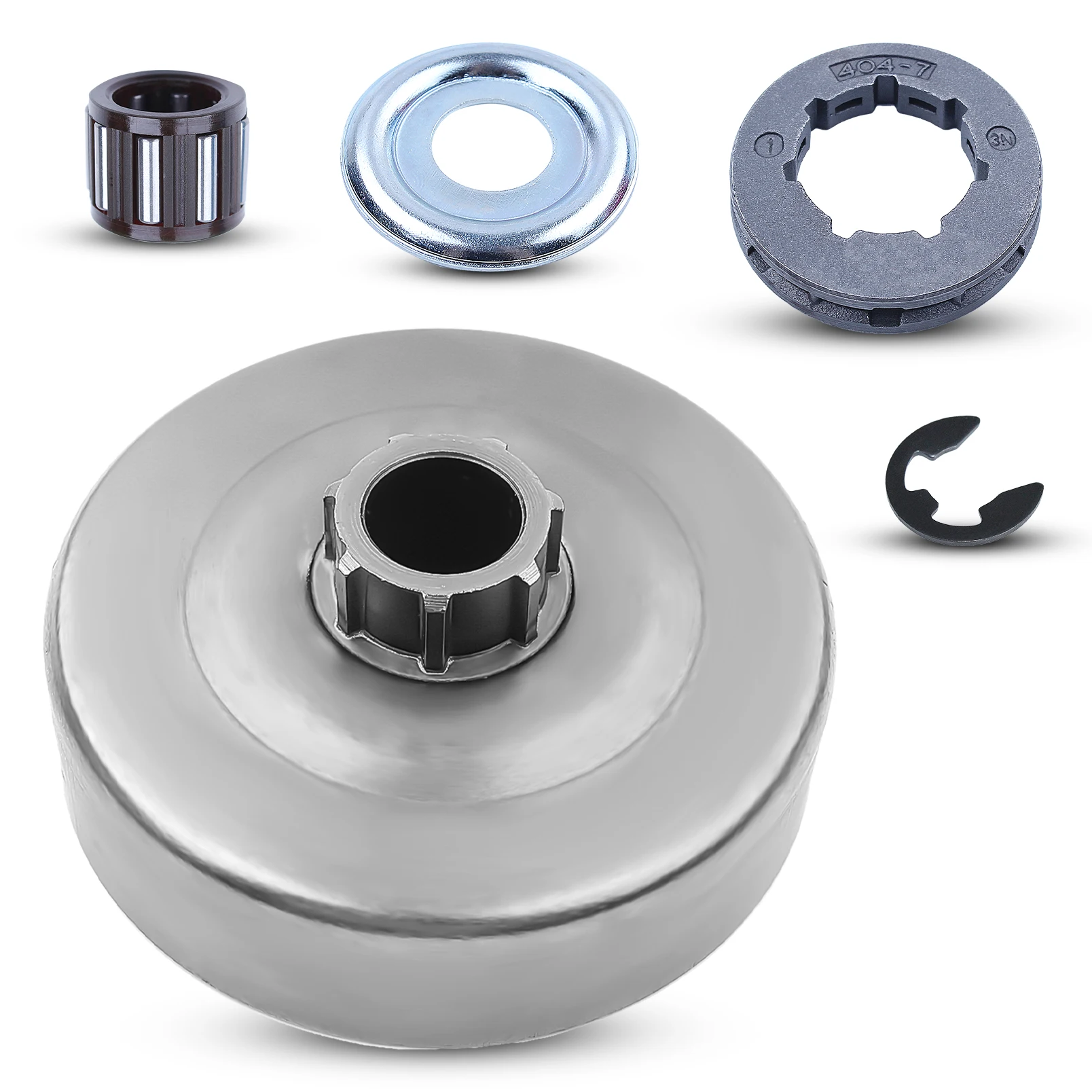 Motosega 3/8 "-7 Tamburo Frizione 404 7T Kit Pignone Cerchio Per Stihl Ms660 066 064 Ms640 Ms661 Parti Frizione Cuscinetto Rondella Ruota Dentata