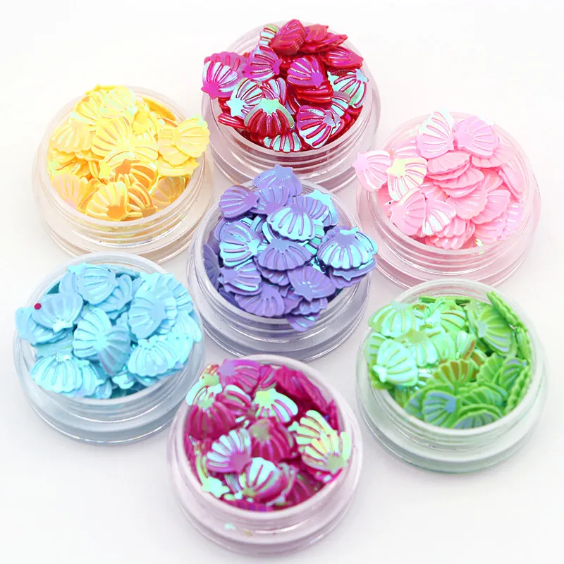 7mm 10g Sea Shell PVC Bulk Sequin Glitter Glitter for Nail Art Sewing Wedding Costume Decoration Confetti Accessories