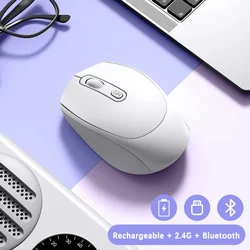 Wireless Rechargeable RGB Gaming Mouse with 1600 DPI Optical Precision (WHITE)