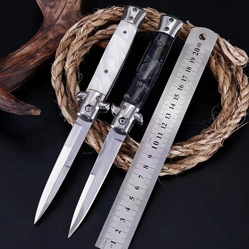 

2024 New 1pc Stainless steel outdoor folding knife，Portable EDC pocket fruit knife，Multi -purpose cutting knife and steak knife