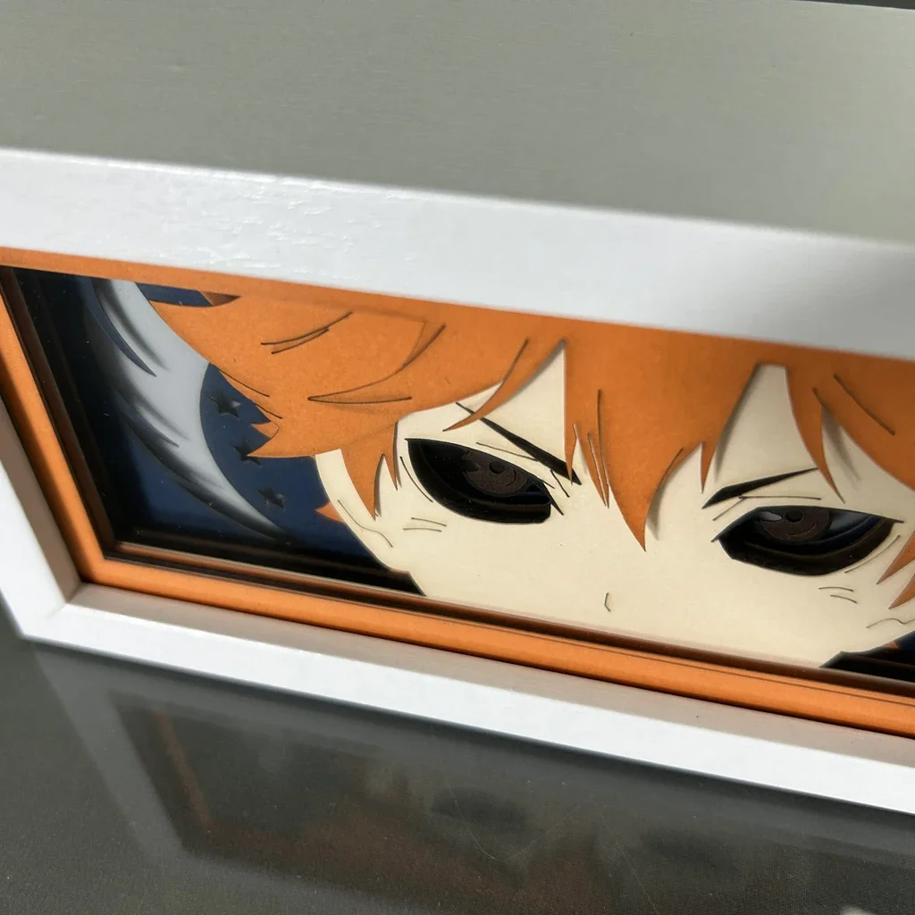 Paper Cut Light Box Haikyu Shoyo Hinata Anime Led Light for Home Decoration Desk Lightbox Birthday Gift Manga Haikyuu Table Lamp 4