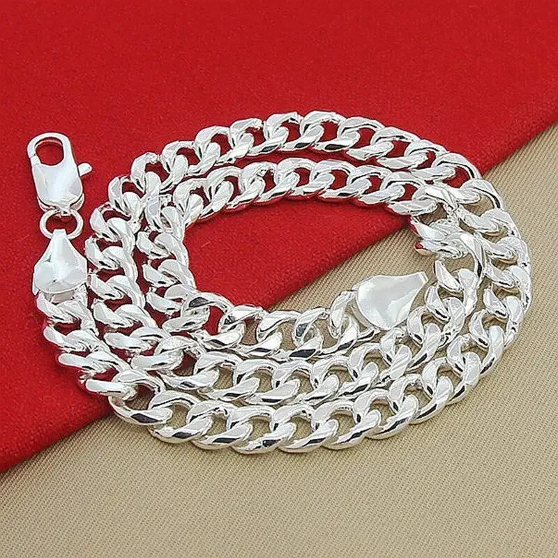 

CHUANGCHENG Stylish Statement High Quality 10MM 20 inch 925 Sterling Silver Cuban Link Chain Necklaces