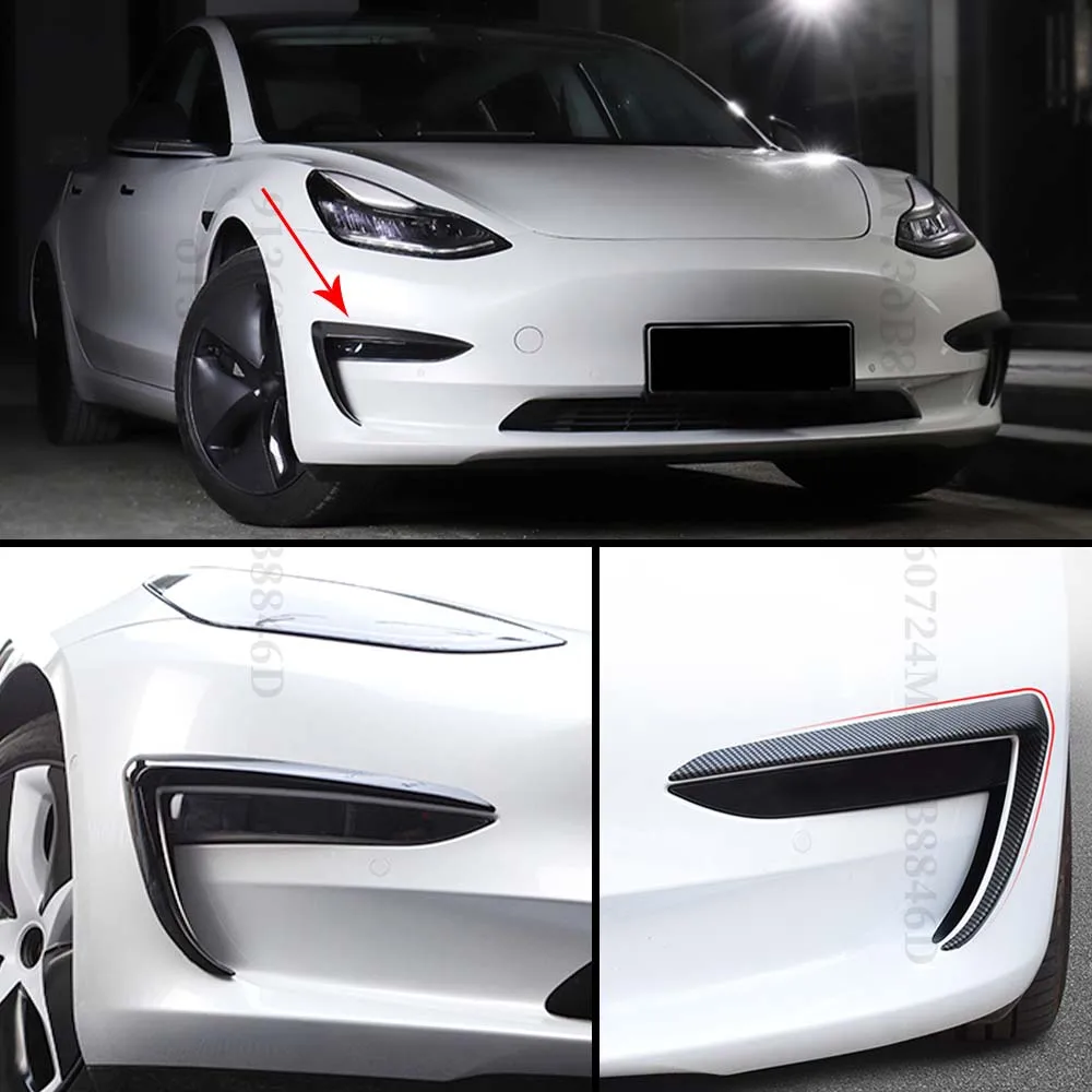 Sport Nebels chein werfer Rahmen Nebels chein werfer Augenbrauen Luft damm für Tesla Modell 3 y 2016-2023 Trim Wind Splitter Body Kit Zubehör Tuning – Detail 3