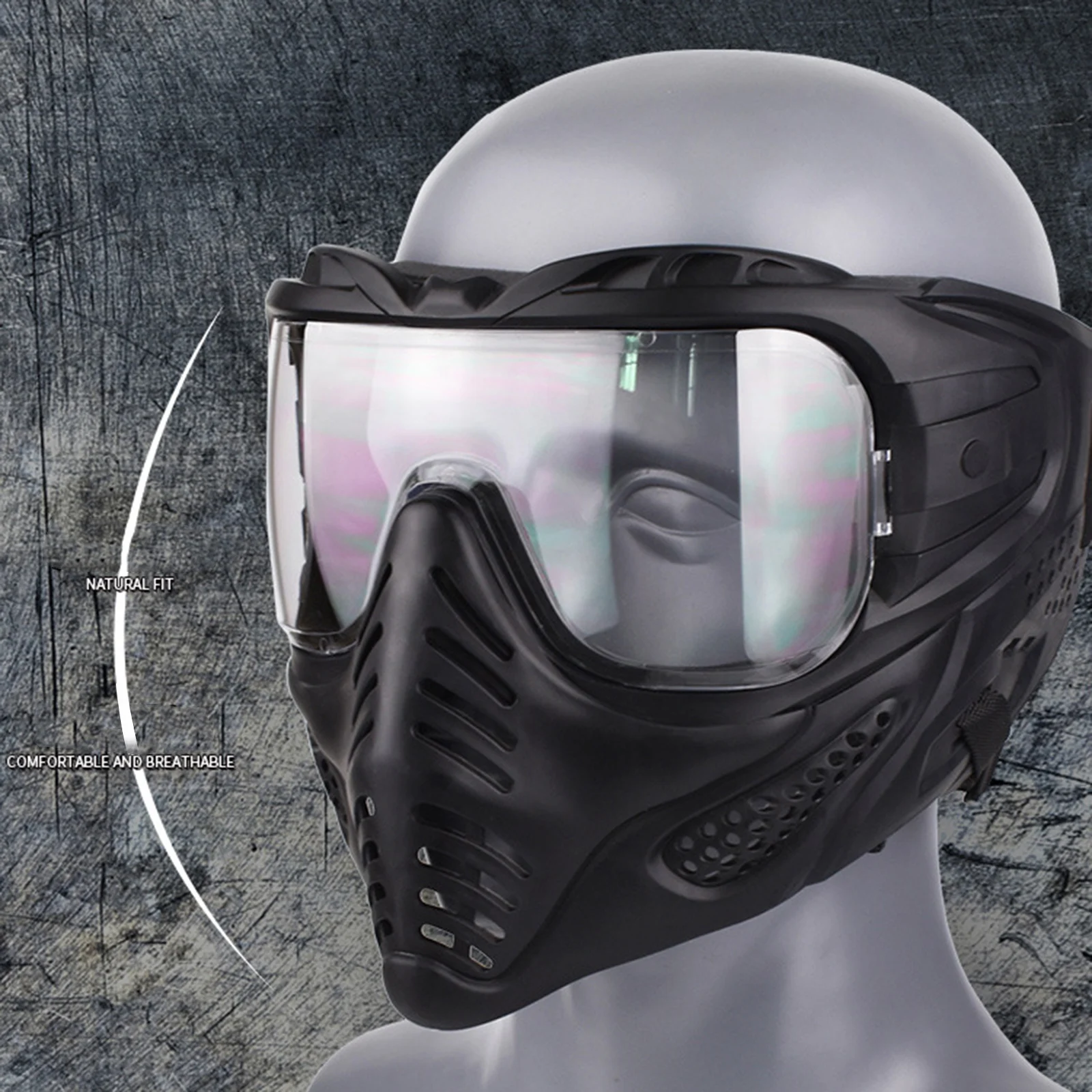 Full Face Mask Respirator Eyeglass CS  Paintball Protector Guard