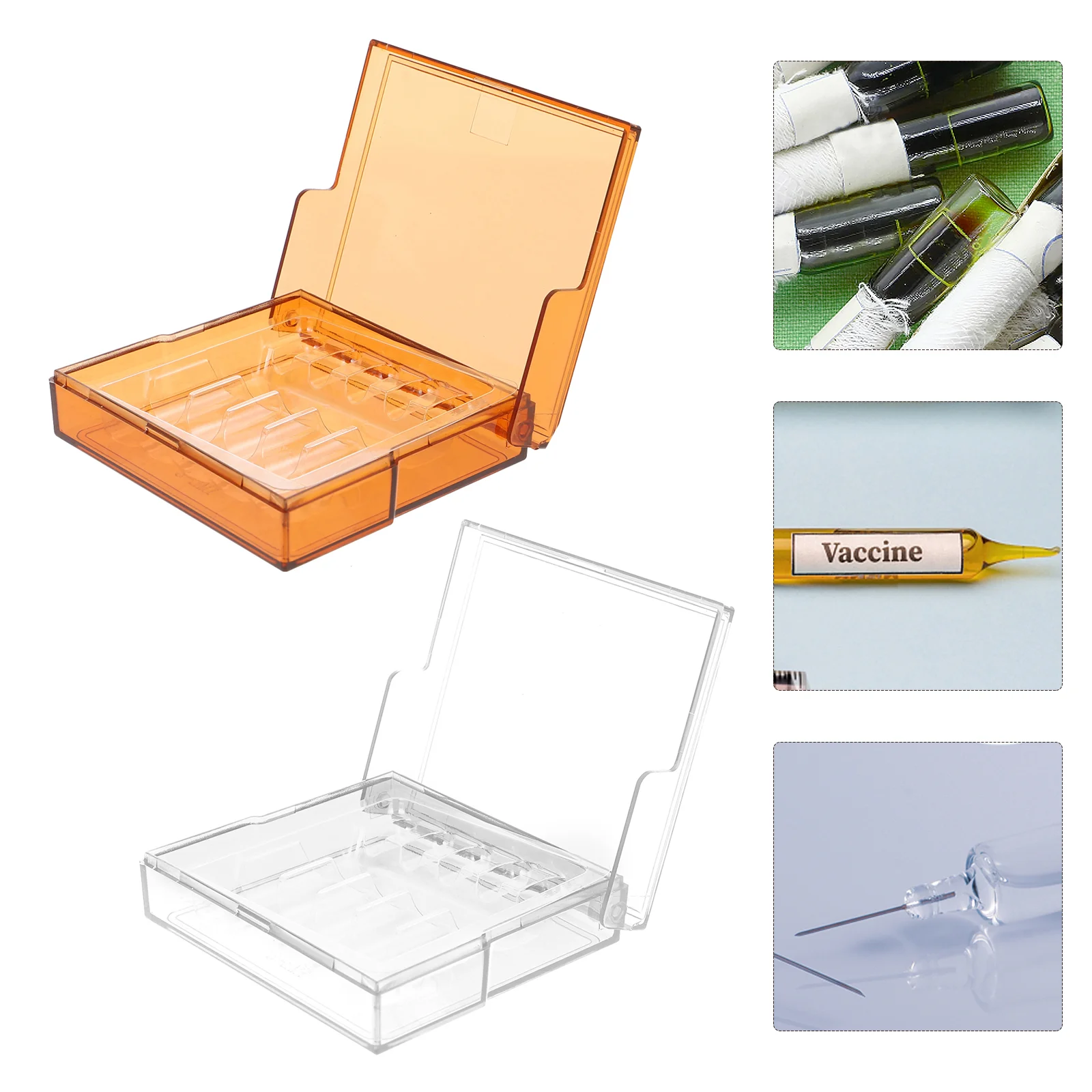 2pcs Injection Holder Plastic Light proof Injector Case Clinic Syringe