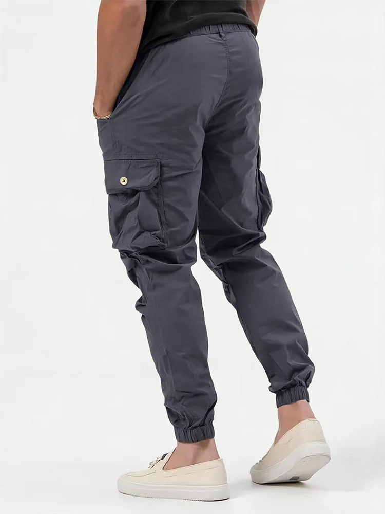 New Men Solid Pocket Loungewear Cargo Pants Spring Summer Fashion Holiday Male Daily Style 2023 Trousers Streetwear Dropshipping