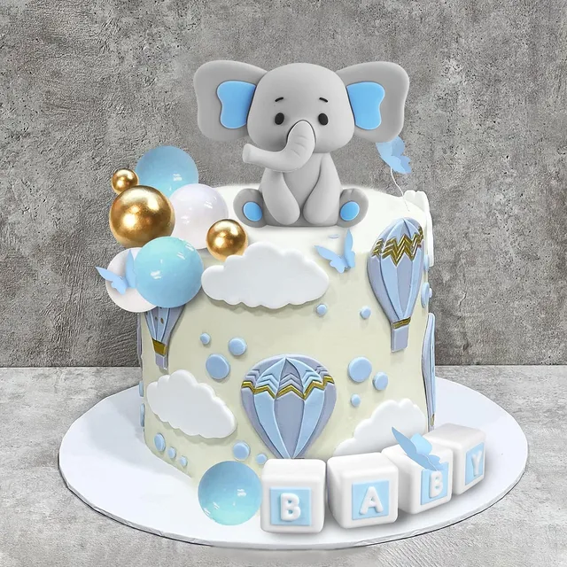 26 Pezzi Decorazioni Per Torta A Tema Elefante - Palline In Schiuma E Topper In Argilla Per Baby Shower E Feste - Foto 6