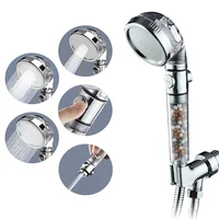 Bathroom 3 Modes High Pressure Adjustment Ionic Mineral Anion on/Off Switch Button Water Saving Handheld Shower Head  Accessory 1