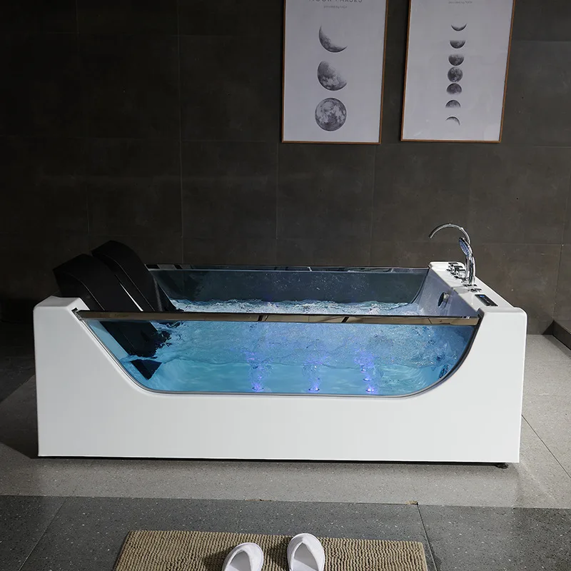 Description Picture 3 of item1800mm Bathroom Whirlpool Bathtub LED Colored Lights Indoor Spa Double People Surf Massage Tub 1812
