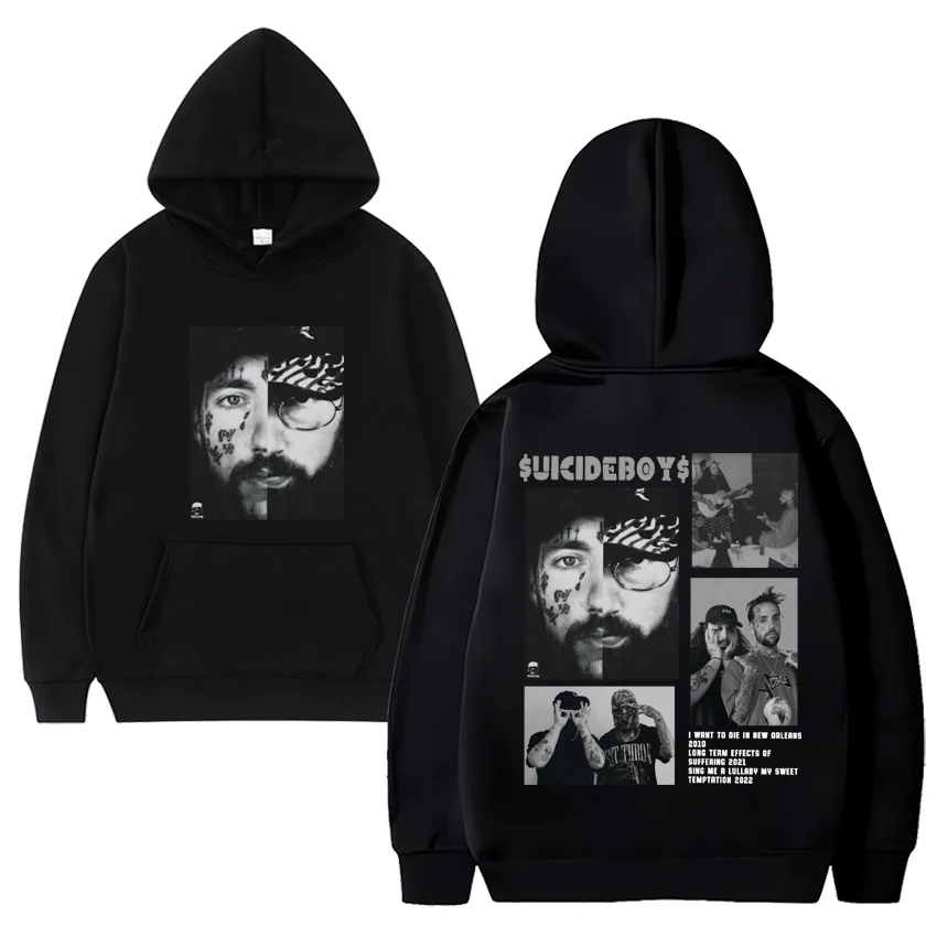 Suicideboys group G59 Tour Double Sided print Hoodie Men Women Hip Hop vintage streetwear Unisex Fleece Long sleeve Sweatshirt
