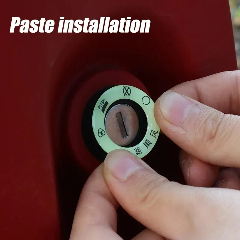 Glow in The Dark Stickers Ignition Key Ring Stickers Car Motorcycle Scooter Self-Adhesive Decals Decorative Safety Key Sticker