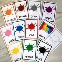12PCS Kids English Learning Word Cards Color Flash Cards Learning Toys for Children Color Cognition Memory Education Montessori 1
