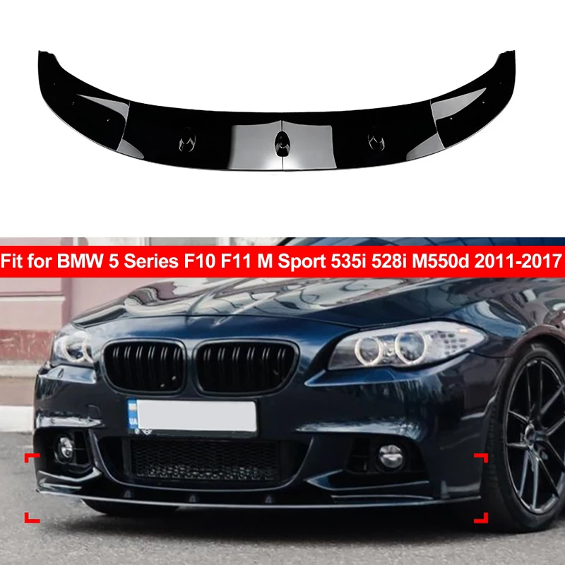 BMW 5 시리즈 F10 F11 M 스포츠 M550d 535 528 2011-2017용 프론트 범퍼 립 디퓨저 스포일러 키트 스플리터 가드 커버