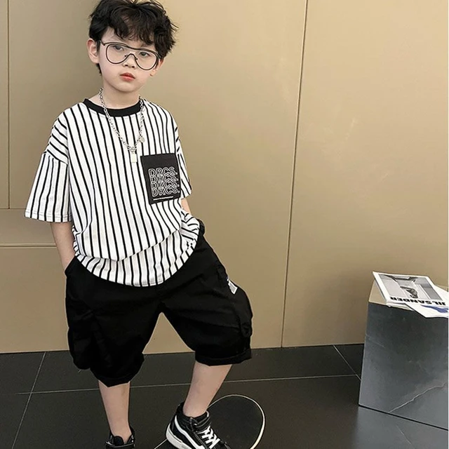 Louis Vuitton boy set, t-shirt, shorts, white/black Children s Sets  Clothing Mother Kids - AliExpress