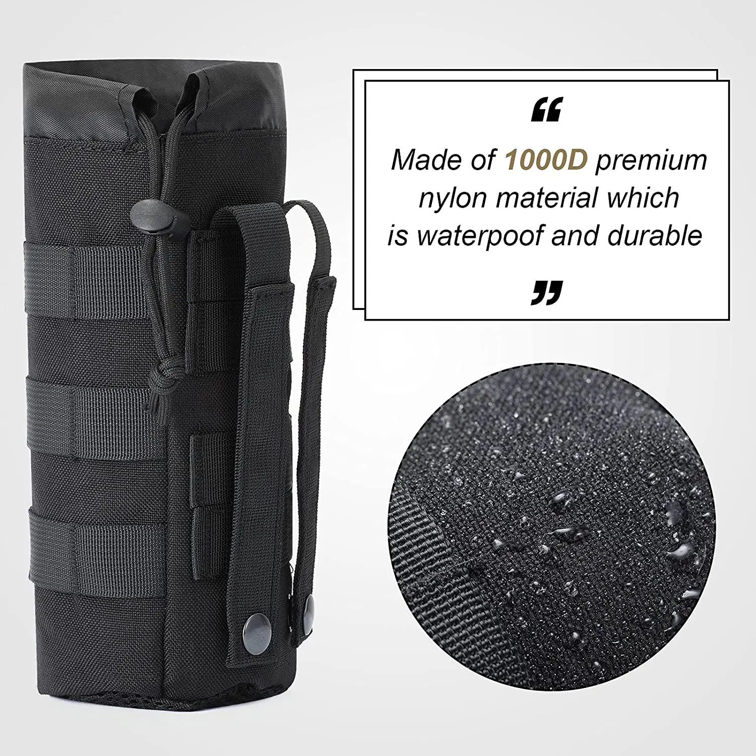 Фото Тактическая Сумка для бутылки Molle, уличный держатель для бутылок с водой, для путешествий, кемпинга, пешего туризма, велоспорта, рыбалки, охоты, переноска для чайника №5
