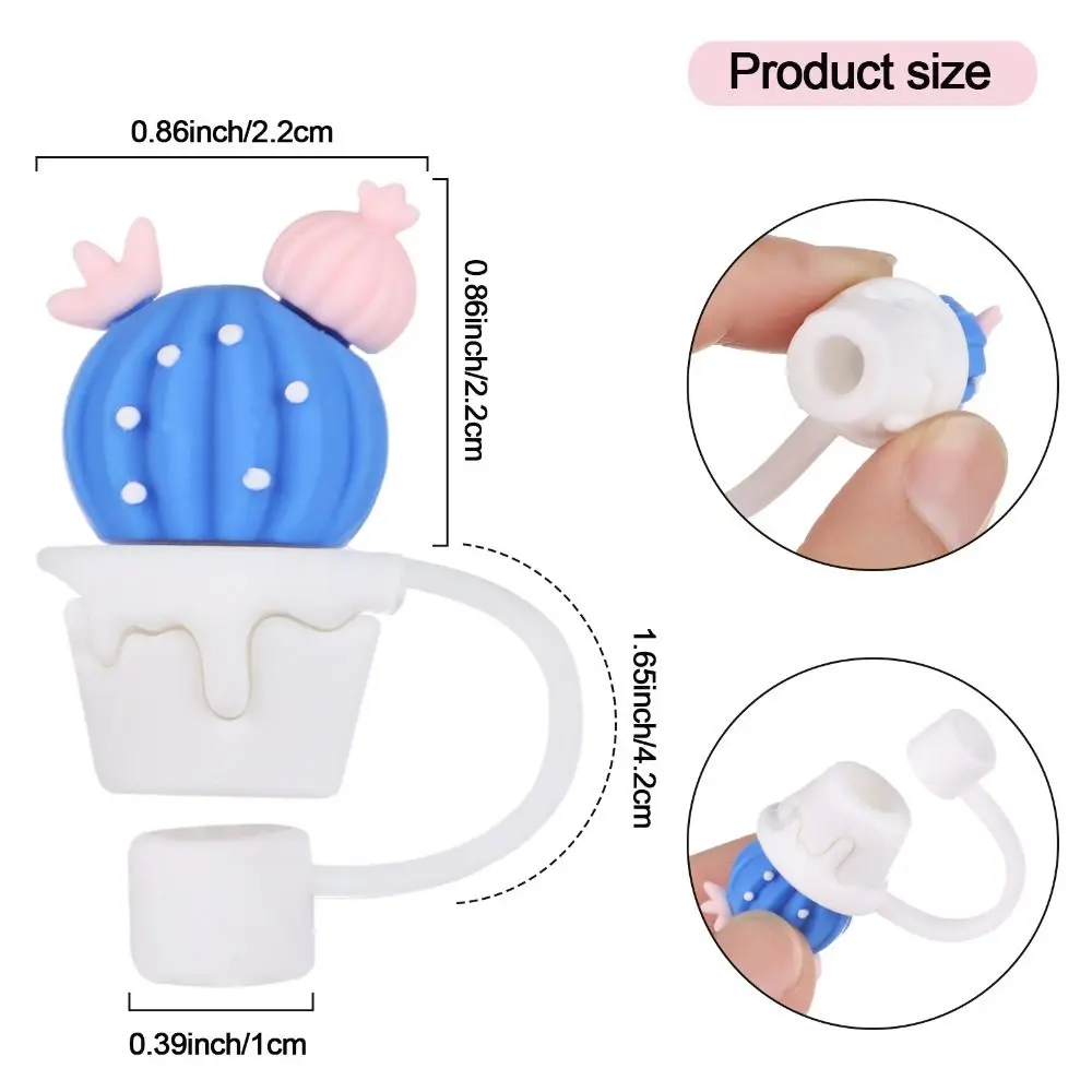 4Pcs Cloud Straw Tip Covers, Dust-Proof Straw Cap Toppers, Reusable  Silicone Soft Protector Cover for 0.3 inch/8mm Straws