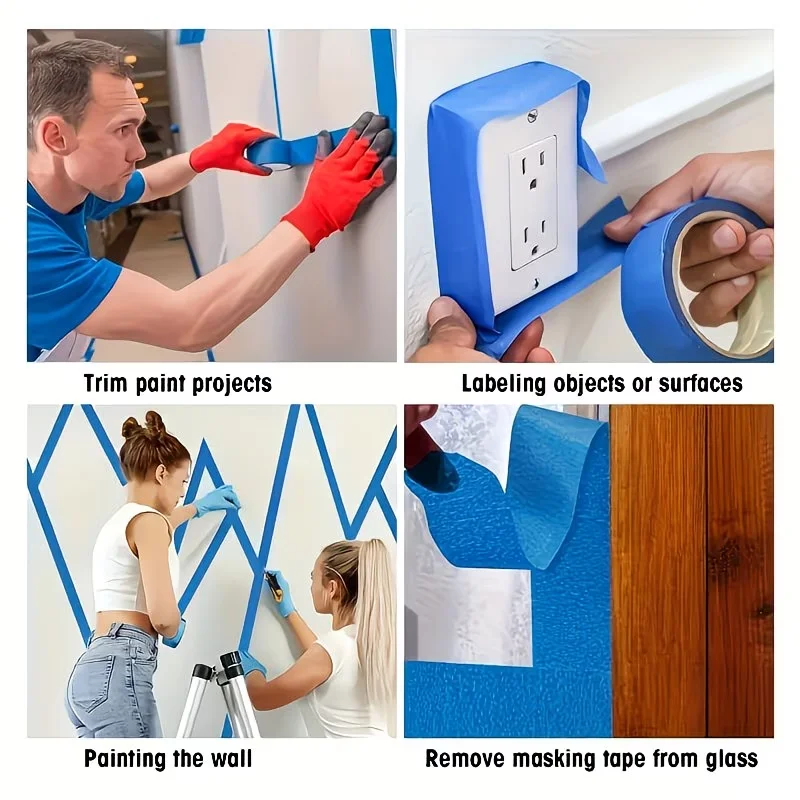 Blue Painter's Tape - Multi-Surface, No-Residue, Easy-Tear, 2CM x 10M - 5 Rolls