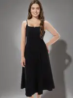 DUSHU Plus Size Apple&Pear Shape Cinching Fit Dress 2025 Summer Draped Cut Strappy Slimming Waist-Defining Y2K Fashion dress