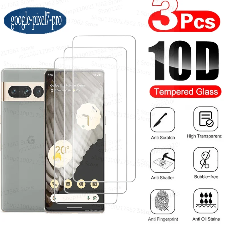 

3Pcs Tempered Glass for Google Pixel 7 6 Pro Screen Protectors on Google Pixel 4XL 3XL 2XL 6a 5a 4a 3a Protective Glass Film