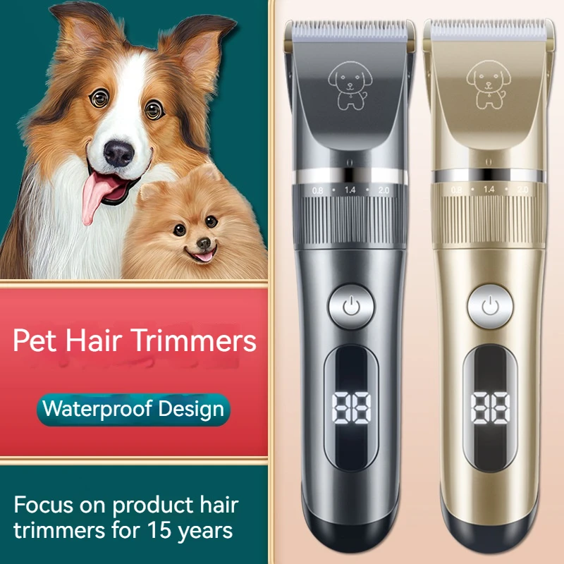 

Pet Dog Foot Hair Trimmers Nail Clippers Rechargeable Professional Cat Comb Dog Rabbit Hair Clipper Grooming Supplies LED Light