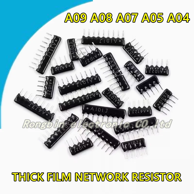 20PCS THICK FILM NETWORK RESISTOR A09 A08 A07 A05 A04 9P 8P 7P 5P 4P PIN DIP 1K 2K 3K 4.7K 10K  20K 22K 47K A103J A102J A472J