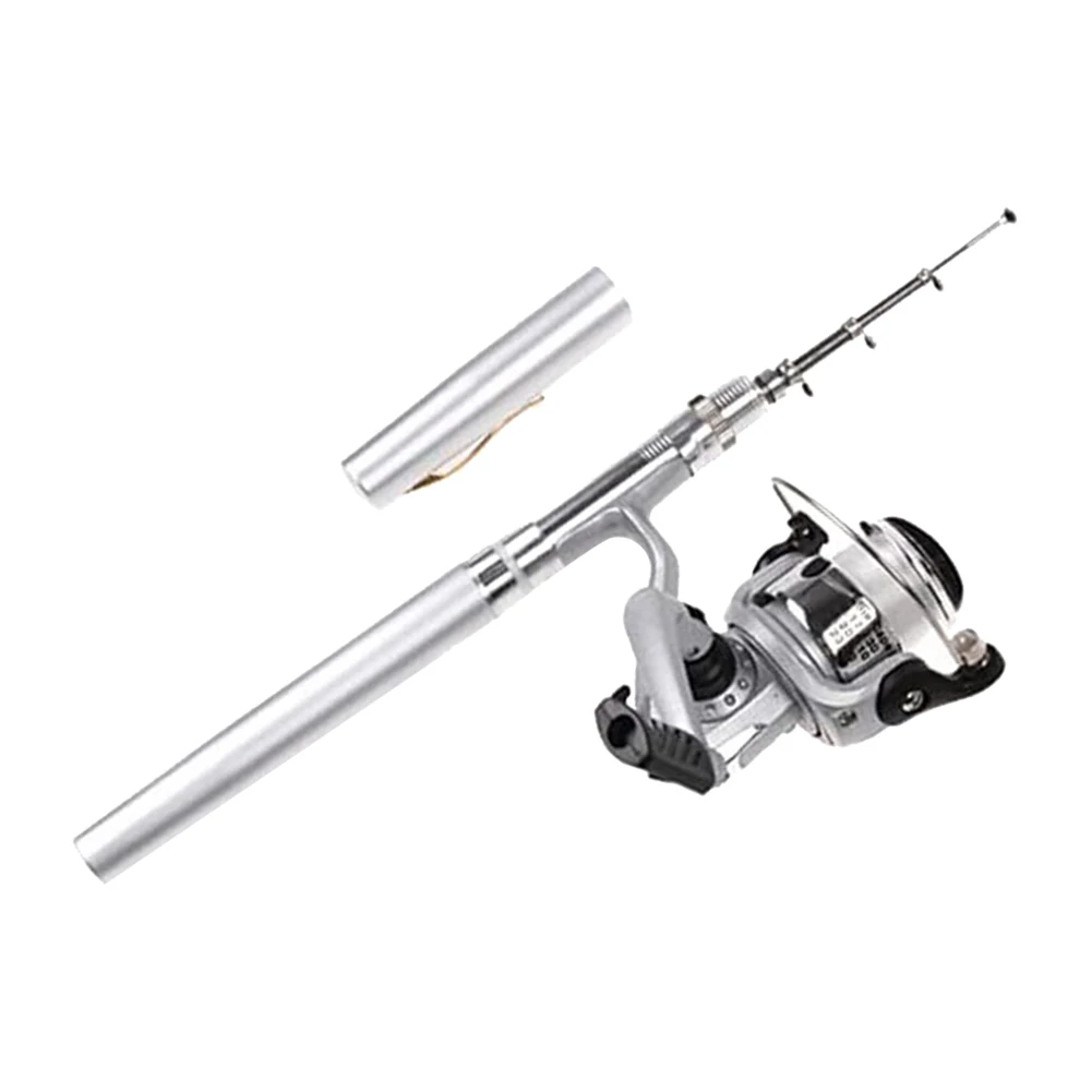 

Mini Aluminum Fishing Rod, Pocket Pen Spinning Fishing Pole with Reel, Closed Length 7.87 in, Extended Length 37.87 in