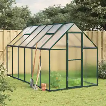 Serre avec structure en aluminium vert 334x169x195 cm 445x169x195 cm 334x169x202 cm 224x169x202 cm 1