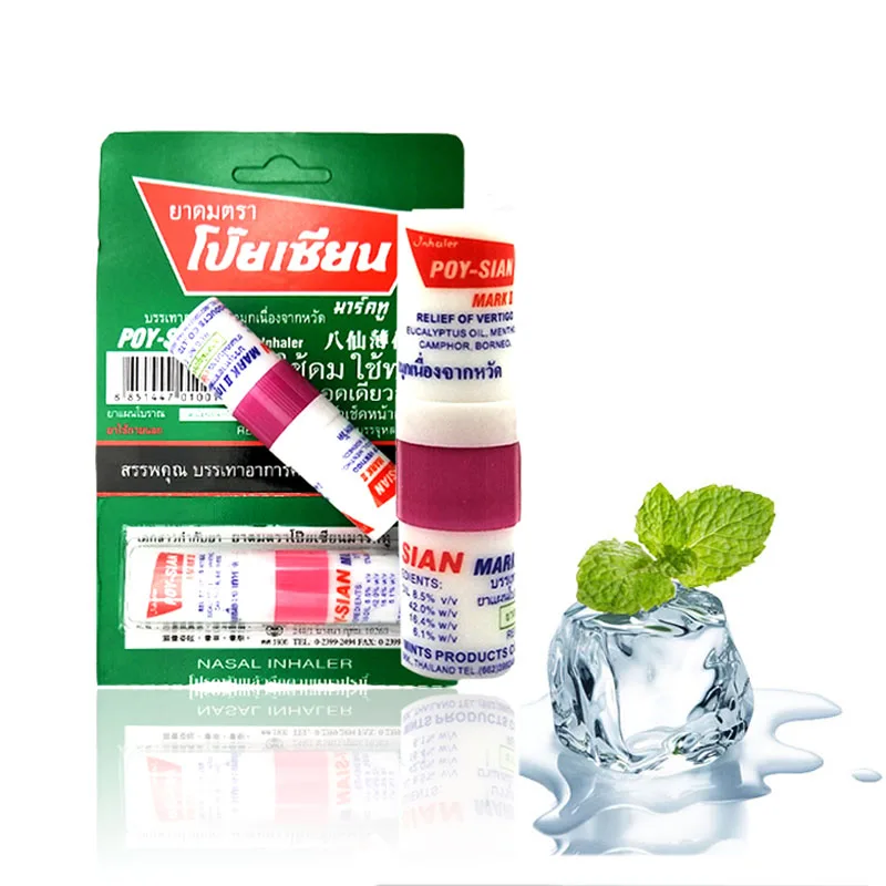 Nasal Inhaler Thailand Chronic Rhinitis Sinusitis Mint Smell Dizziness Breezy Asthma Refreshing Aroma Oil Stick