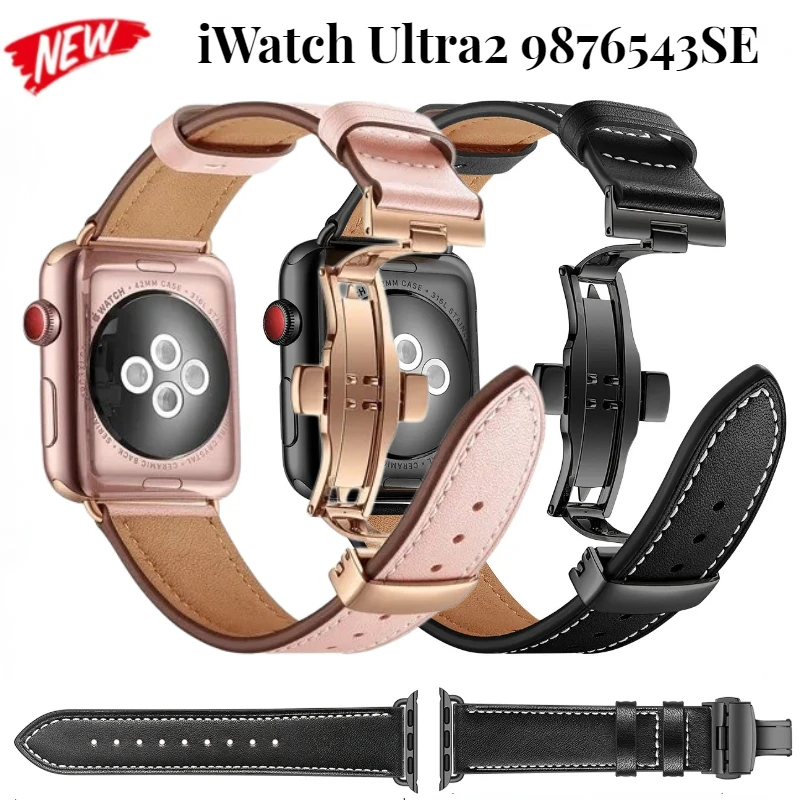 

Leather Strap for Apple Watch Ultra2 9 8 7 49mm 45mm 41mm Men/women Bracelet Strap for Iwatch 6 5 4 SE 44mm 40mm 42mm 38mm Band