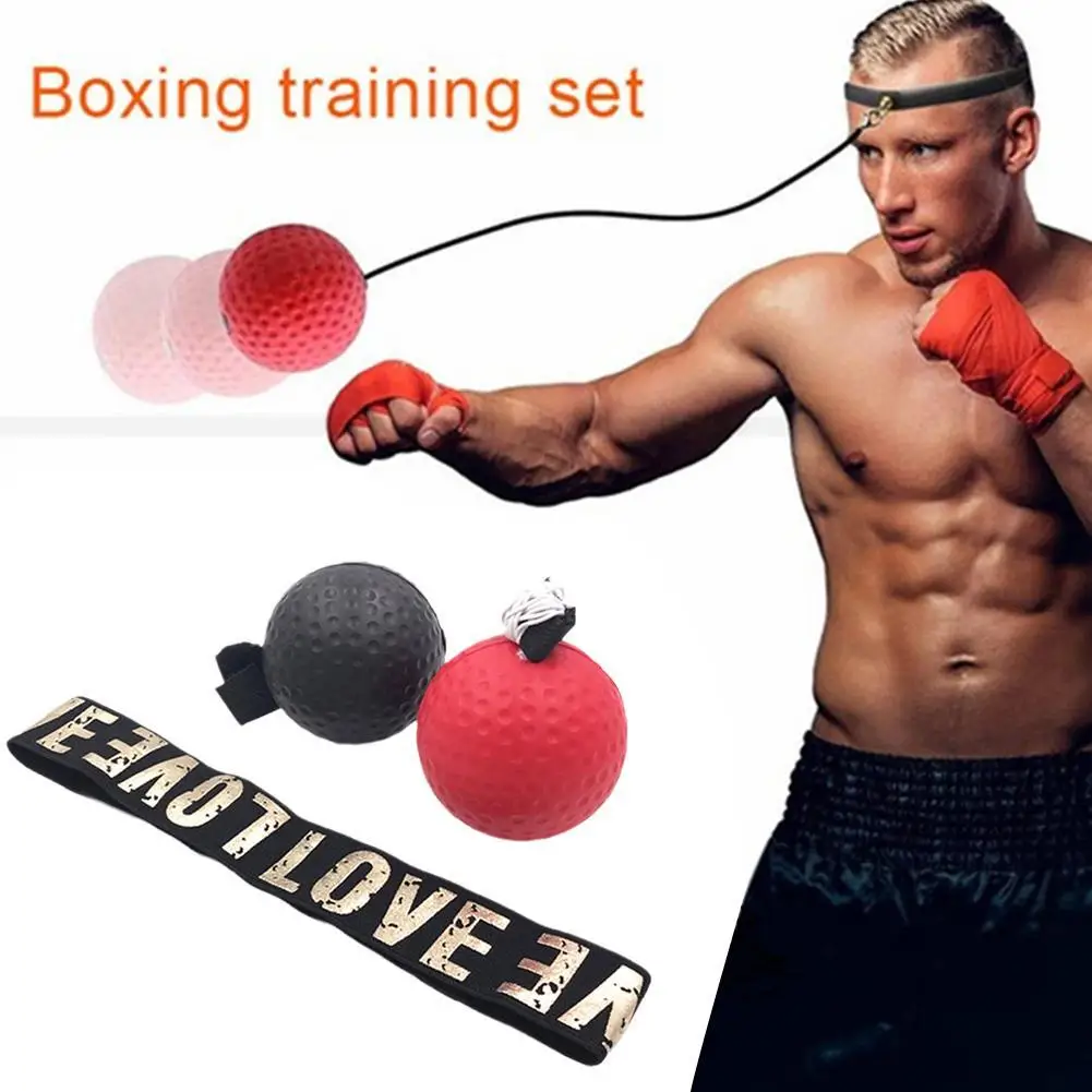 Ballon De Boxe Suspendu Pour Entraînement - Équipement Fitness Réaction, En PU Et Latex, Noir/rouge