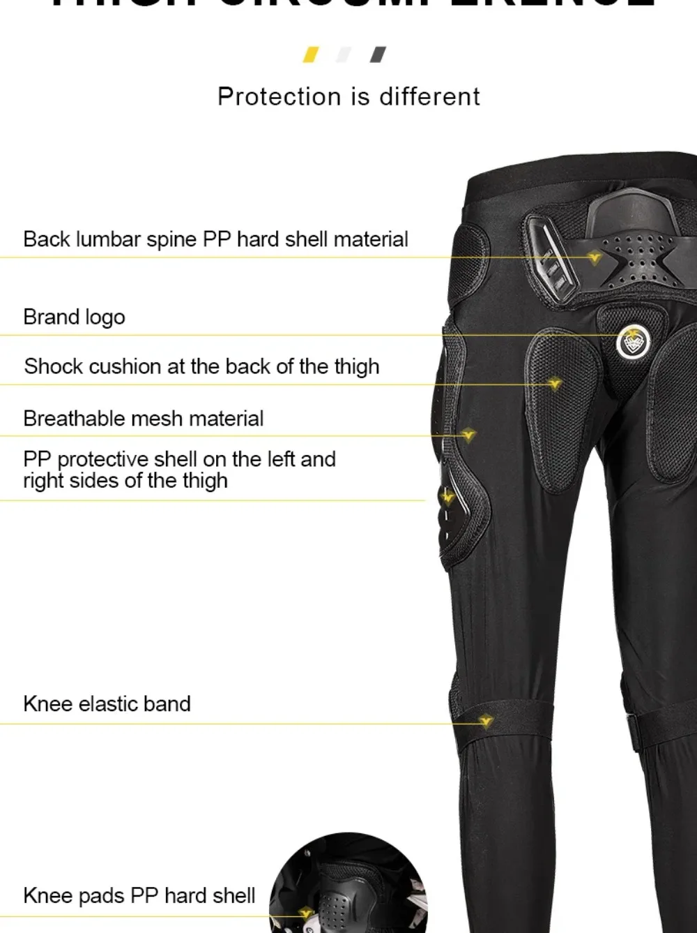CE Level 1 Protection SULAITE Motorcycle Racing Armor Protector ATV Motocross Body Protection Pants Trousers Protective Gear