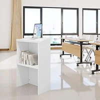 Portable Podium Stand Hostess Stand Desk with Adjustable Shelf for Churches, Lectern Classrooms, Office (White) USA 1