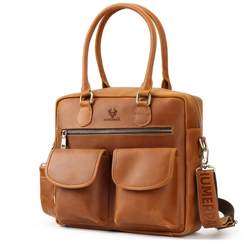 Men Shoulder Bag with Multiple Pockets Stylish and Durable Crossbody Satchel for Business Professionals