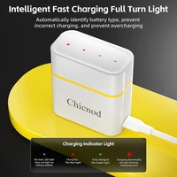 Chicnod AAA Ni-MH Rechargeable Battery Charger Set 4 Slot USB Type-C Smart Fast Charger with 4x AAA 1100mAh Batteries 3