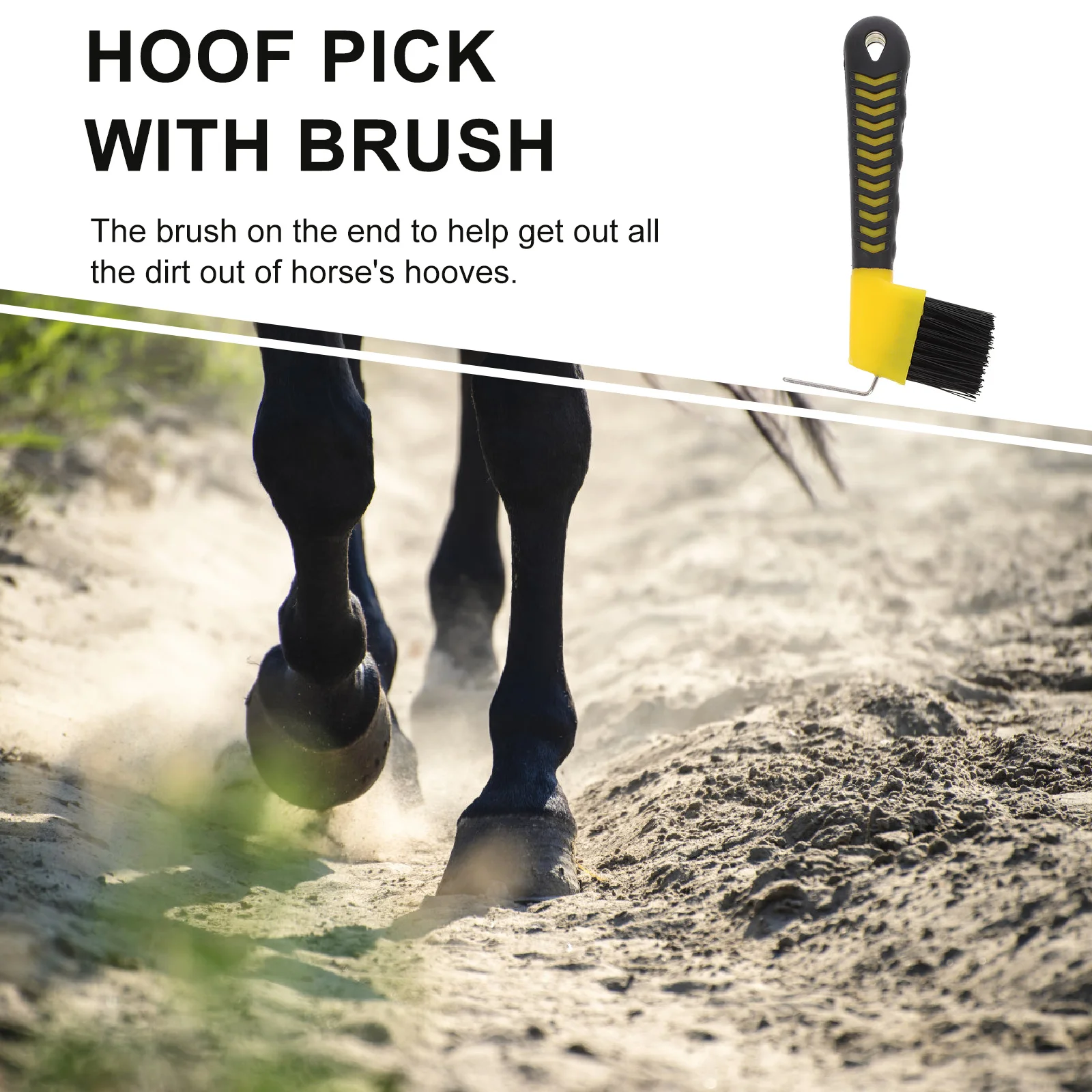 1PC Horse Hoof Pick Anti- Practical Grip Hoof Pick with Brush Horse Grooming Tools Cleaning Tools 4