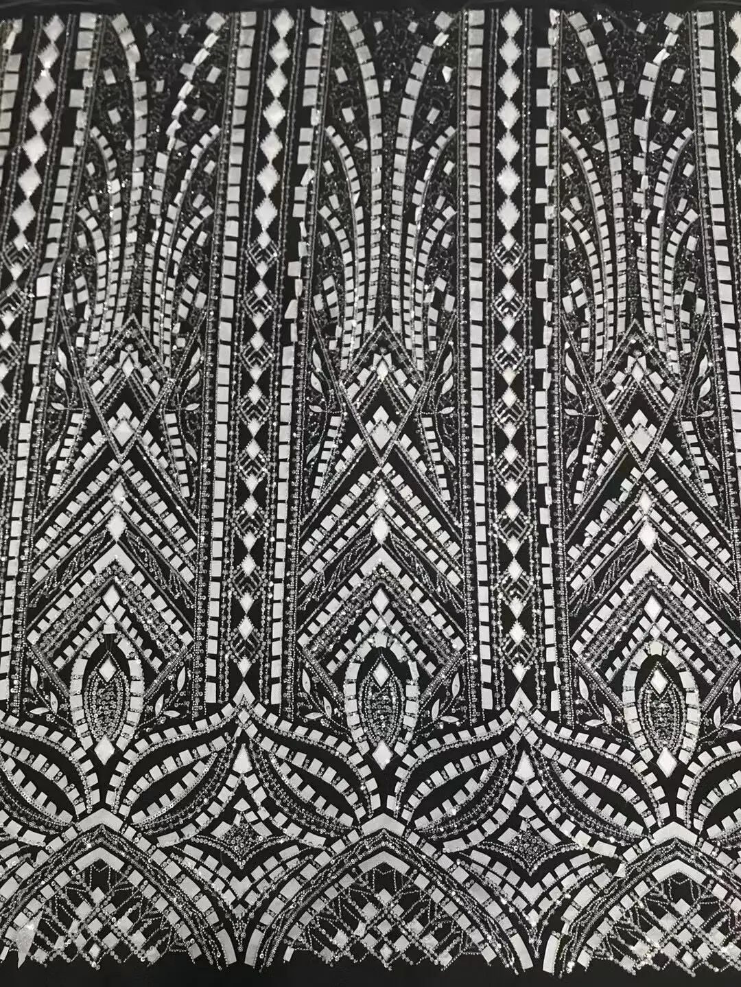 

Embroidery African SYJ-1306228 Lace fabric with beads and sequins Popular Style For wedding Party