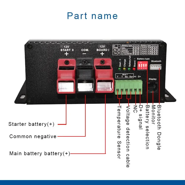 12V 30A DC-DC Automatic smart Charger Battery to Battery Charger with Bluetooth APP support temperature inductor